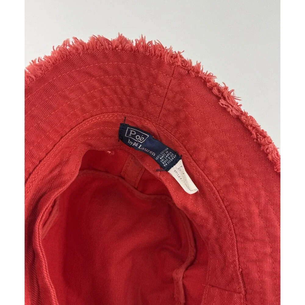 Polo Ralph Lauren Red Beach Bucket Hat Pony Logo Boys 8-10